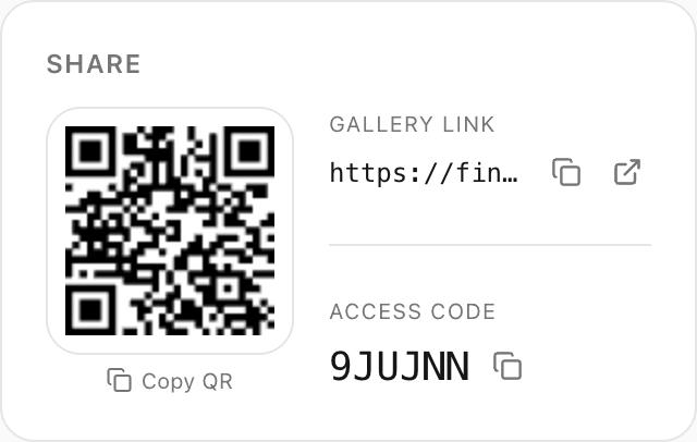 QR code and access code display